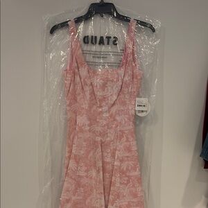 STAUD Pink Floral Mini Dress